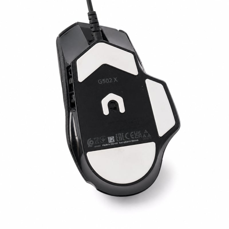 Mouse de gaming cu fir Logitech G G502 X, senzor HERO 25K, switch-uri LIGHTFORCE, negru — defect, funcționează parțial