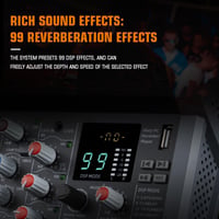 Weymic A80 Professzionális DJ Keverőpult - 8 Csatornás Hangkeverő 99 DSP Effekttel, USB, Bluetooth, XLR Mikrofon Bemenettel, Karaoke és Stúd - A80 8 Channel 2