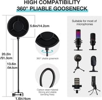 YOUSHARES 6 rétegű pop filter Blue Yeti és más mikrofonokhoz 5