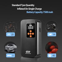 CXY 150 PSI Elektromos Kerékpárpumpa - 7500mAh Akkus Hordozható Kompresszor LED Lámpával 2