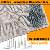 Boltmax set tipli za izolaciju 41 mm, 120 komada - 60 fasadnih tipli i 60 tipli s tanjurastom glavom i vijkom, 13x41 mm, za gipsane ploče i toplinsku izolaciju 7