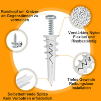 Boltmax set tipli za izolaciju 41 mm, 120 komada - 60 fasadnih tipli i 60 tipli s tanjurastom glavom i vijkom, 13x41 mm, za gipsane ploče i toplinsku izolaciju 3