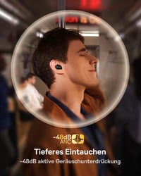 Baseus Bluetooth fülhallgató 48dB ANC, 140 óra üzemidő, IPX6 vízálló, 4 mikrofon 3