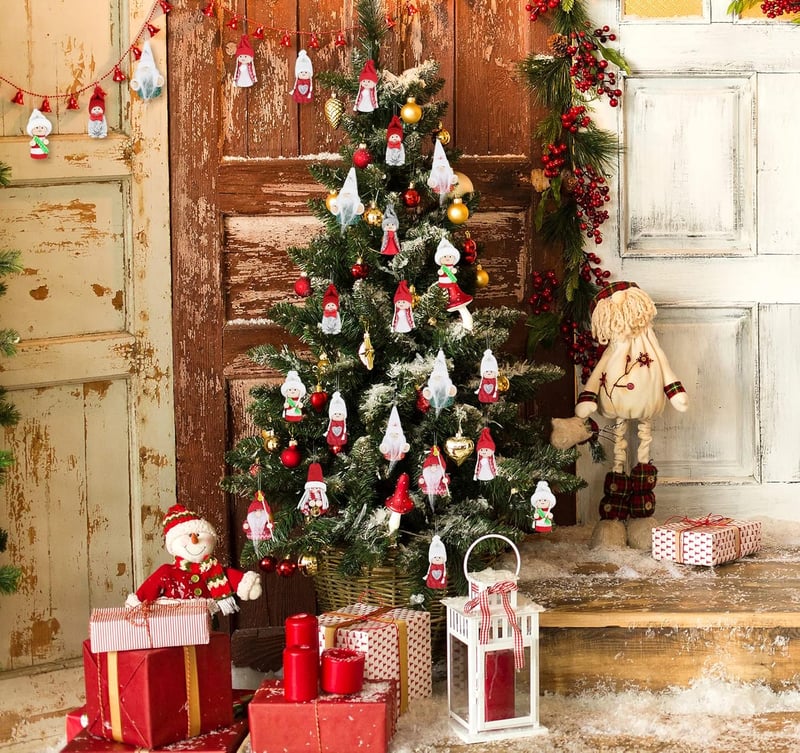 ilauke 8 db Skandináv Karácsonyi Manó Plüss Függődísz Szett