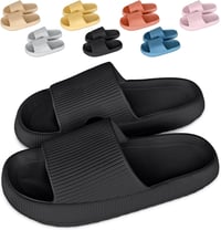Cozislides Felhő Papucs - Puha, Csúszásmentes Unisex Nyári Papucs Fekete 40/41 1