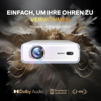 Aurzen Eazze D1 Okos Projektor - 4K Támogatás, Full HD 1080P, Netflix, Dolby Audio, Autofókusz, WiFi, Bluetooth, Otthoni Mozi Élmény - White 5