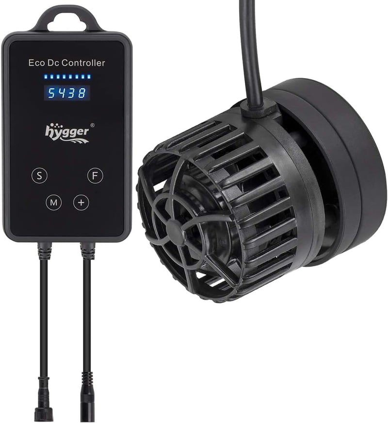 hygger Mini Akvárium Hullámkeltő Szivattyú, 6000 L/H, LED Szabályzóval, DC Mágneses Keringető, Édesvízi és Tengeri Akváriumokhoz, 18-110L Mé