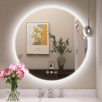 STARLEAD 60 cm Kerek Fürdőszobai Tükör Bluetooth Hangszóróval, Fényerőszabályzással, 3 Színhőmérséklettel, Páramentesítővel, IP44 Védettségg 1
