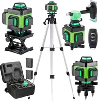 Weytoll 16 Vonalas Keresztlézer Szintező Szett Állvánnyal - 4x360° Zöld Lézer, IP54, 2400mAh Akkumulátor, Bluetooth, Mágneses Alap, Csempézé 1