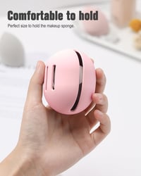 FERYES Szilikon Sminkszivacs Tartó - Rózsaszín Utazási Sminkkellék Tok Beauty Blender Szivacsokhoz - Légáteresztő Védőtok 3
