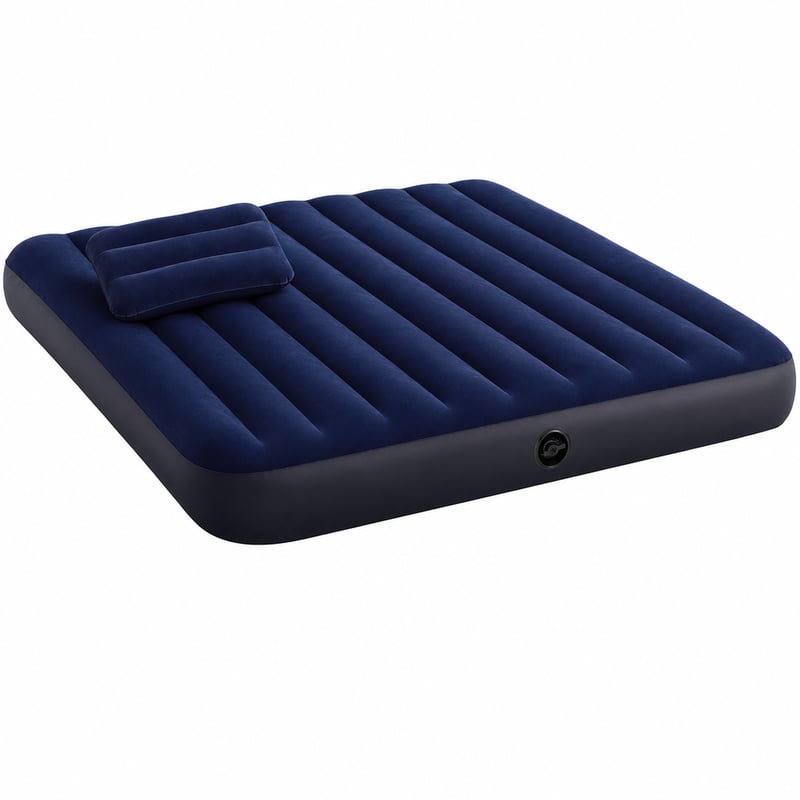 Nafukovací matrac Intex Dura-Beam Classic Downy s vankúšom, 152x203 cm — Obsahuje len 1 kus vankúša bez príslušenstva (stav: pozri 2. obrázok)