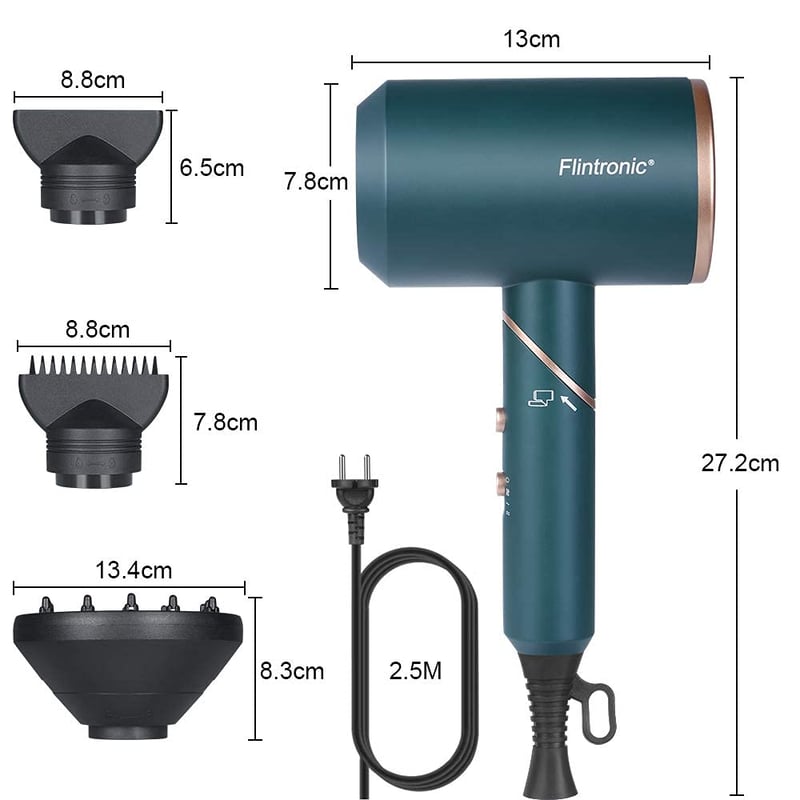 Flintronic 2000W Ionos Hajszárító - Professzionális, Összecsukható, 3 Hőfokkal