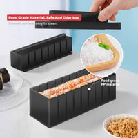 SKYSER Sushi Készlet 20 Részes Kezdőknek Sushi Készítő Szett Tekerő Szőnyeg Pálcikák Fekete 7