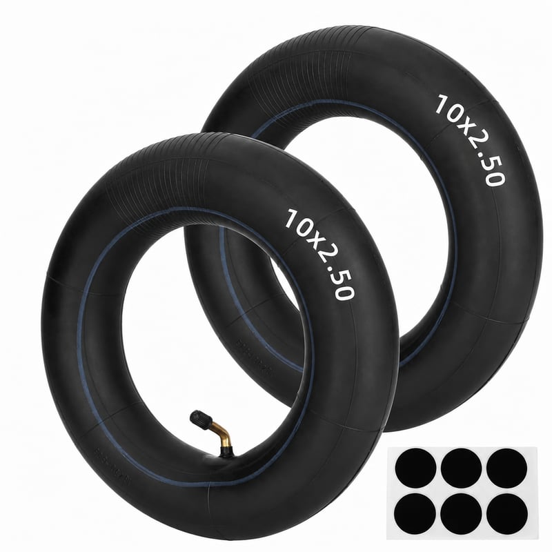 Cameră de aer RUHUO 10x2,50 (10") și set de reparații pentru trotinetă electrică — lipsește 1 bucată din piesa roșie (stare: vezi a 2-a poză)