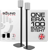 Sound bass Hangszóró Állvány Dupla Csomag - Kompatibilis Sonos One, Play:1, One SL és ERA 100 Hangszórókkal - Fekete Hangfal Tartó Kábelrend 1