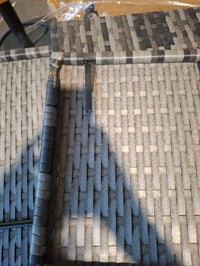 Canapea de mijloc pentru grădină vidaXL cu perne, poliratan gri, 70x70x60,5 cm — ușor ruginită, fără manual (stare: vezi a 2-a imagine) 2