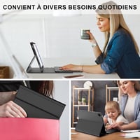 FARYODI Billentyűzetes Tok Samsung Galaxy Tab A9+ 11" 2023 Tablethez - Francia AZERTY Kiosztás, Stifttartóval, Fekete Védőtok (SM-X210/X216/ 7