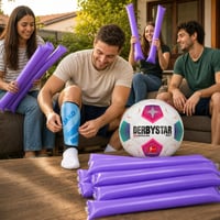 Gólöröm focicsomag: sípcsontvédő + könnyített focilabda + 20 db szurkolói bot 1