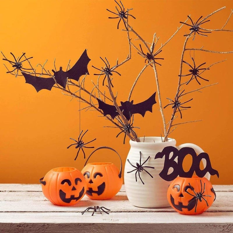 Halloween Pókos Pamutháló Szett 30 Pókkal - Ijesztő Partidekoráció 100g