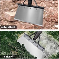 Wenosda Multifunkciós Kerti Ásó LAPSÓ 24 cm - Acél Gyomláló Lapát, Spatula és Tisztító Eszköz Kertészkedéshez 4