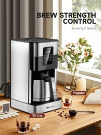 Homtone 1000W Programozható Kávéfőző 8 Csészéhez - Időzítővel, Rozsdamentes Acél Szűrővel, Automata Kikapcsolással, Csepegésgátlóval, BPA-me 6
