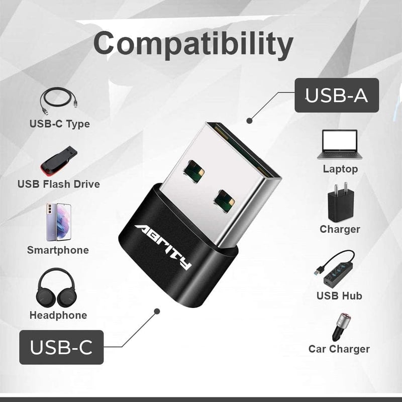 USB-C - USB-A adapter szett, 4 db - iPhone, iPad, Samsung, Google Pixel kompatibilis