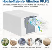 RUKHOOL Porzsák Roborock Qrevo/Saros/S8 MaxV Ultra Robotporszívókhoz - 14db Nagy Kapacitású Porgyűjtő Tasak Hatékony Szűréssel 4