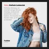 Reyke 22mm-es Háromcsöves Hajgöndörítő - Állítható Hőmérsékletű Hullámosító Vas Gyors Felfűtéssel Rövid és Hosszú Hajhoz 5