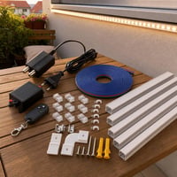 Set za LED rasvjetu balkona: 12V napajanje + 6×1m alu profil + 5m kabel + 10 konektora 1