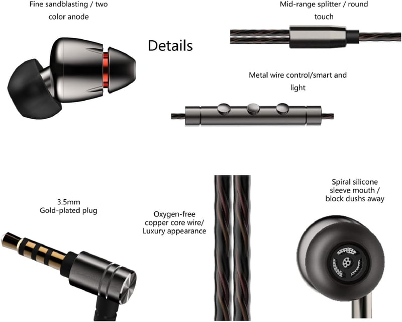 1More Dual Driver Fülhallgató - Könnyű In-Ear Fejhallgató Kettős Meghajtóval, Mély Basszussal, Beépített Mikrofonnal, 18,5g