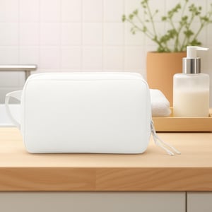 LBJR Bijela Kozmetička Torbica - Putna Kozmetička Torbica za Muškarce i Žene, Prijenosni Organizator za Toaletne Potrepštine, 24x12x15 cm