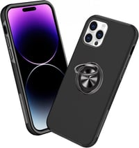 Apple iPhone 14 Pro Fekete Mágneses Gyűrűs Szilikon Védőtok 1