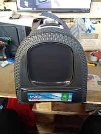 Litiereă acoperită pentru pisici Curver Petlife cu lopățică, aspect de ratan, antracit, 51,5x38,5x40 cm, utilizată 2