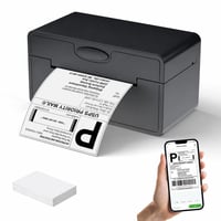 PeriPage Bluetooth termálna tlačiareň štítkov 4x6 palcov, bezdrôtová na prepravné štítky — potrebný adaptér (stav: pozri 2. obrázok) 1