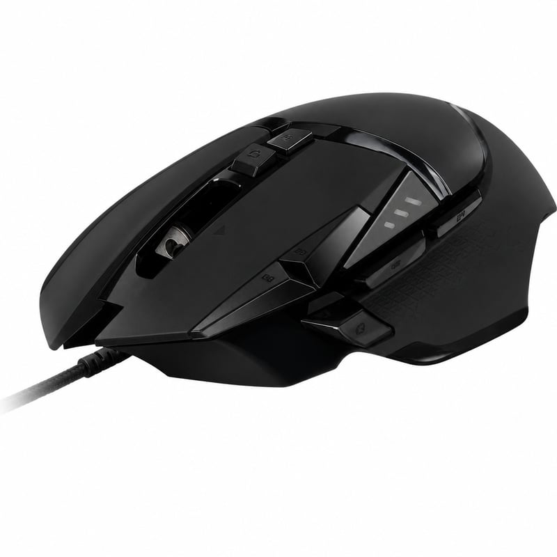 Káblová herná myš Logitech G502 HERO, čierna, 25600 DPI, 11 tlačidiel – s chybným kolieskom — Koliesko je chybné (stav: pozri 2. obrázok)