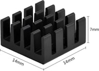 Easycargo 20 darabos Fekete Anodizált Alumínium Hűtőborda, GPU, VRAM VGA VRAM RAM hűtéshez (14mmx14mmx7mm) 2
