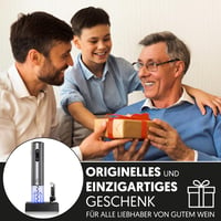Twinz'up Elektromos Dugóhúzó Szett - Vezeték Nélküli Ezüst Bornyitó Fóliavágóval és Töltőállomással, Prémium Ajándékdobozban 6