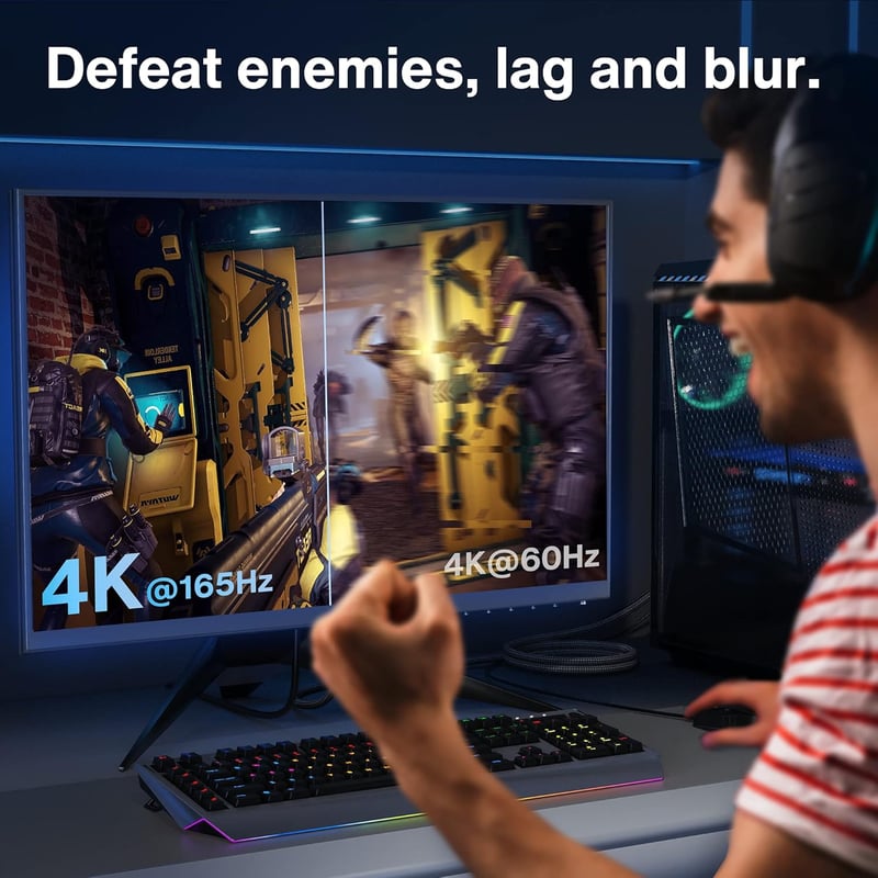 IVANKY DisplayPort 2.0 kábel 3m - 16K/8K/4K, 240Hz, HDR10, 80Gbps, gamer monitorokhoz