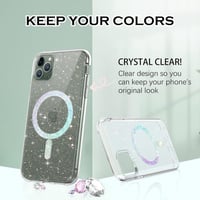 iPhone 11 Pro Max Átlátszó Glitteres MagSafe Tok - Csillogó Szilikon Védőburkolat 4