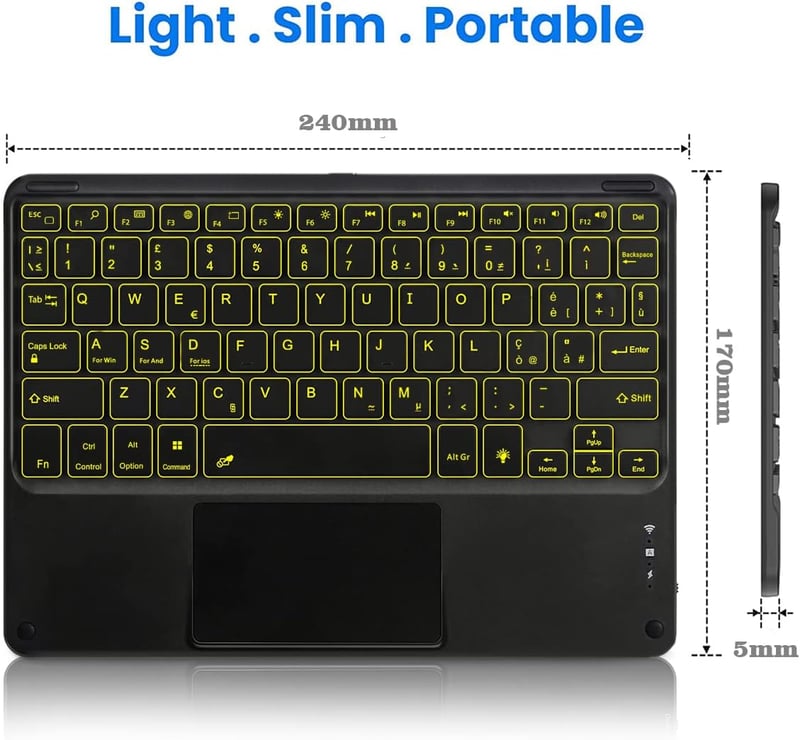 KOOCHUWAH K08 Érintőpados Bluetooth Billentyűzet 7 Színű Háttérvilágítással