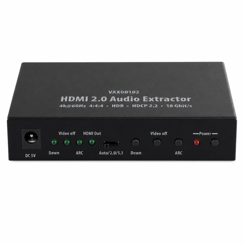 FeinTech VAX00102 HDMI 2.0 Audio Extractor ARC 4K HDR čierny — chybný, čiastočne funkčný: Zariadenie ako také funguje (stav: pozri 2. obrázok)
