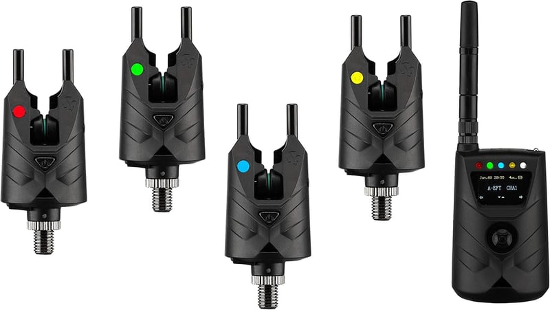 New Direction Tackle S9pro 4+1 Vezeték Nélküli Kapásjelző Szett | Okostelefonos Vezérlés | Kijelzős Vevőegység | USB Tölthető | Éjszakai Fén