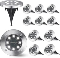 Joomer 12 db-os LED-es napelemes kerti lámpa szett, fehér fényű, vízálló 1