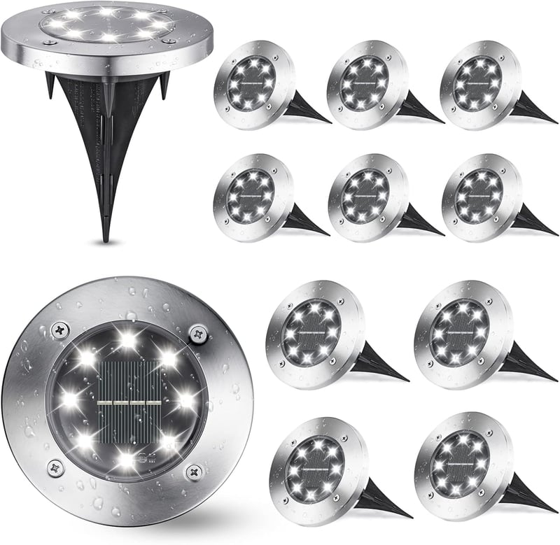 Joomer 12 db-os LED-es napelemes kerti lámpa szett, fehér fényű, vízálló