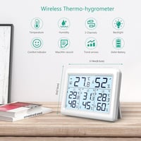 ORIA Digitális Hőmérő és Páramérő 3 Külső Érzékelővel, Nagy LCD Kijelzővel 4