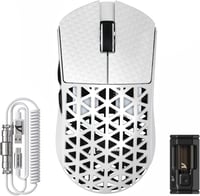 ATTACK SHARK R5 Ultra Szénszálas Gamer Egér, 39g Szuperkönnyű, 8000Hz Vezeték Nélküli, 42000 DPI, Bluetooth/2.4G/Vezetékes, Fehér 1