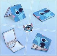 Ubephant Lilo și Stitch – Trusă de cosmetice față-verso albastră, cu model desen animat, geantă mare de machiaj, din material textil tip canvas. 6