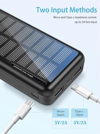 Napelemes PowerBank 48000mAh - Gyorstöltő külső akkumulátor 2 USB kimenettel 3