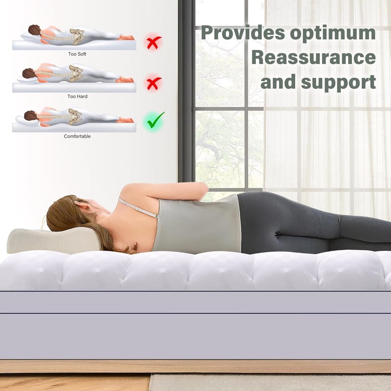 Autsel Matracvédő 160x200 cm - 1200 g/m² Ultra Puha Vastag Matracfedő Csúszásgátló Fülekkel, Hipoallergén Mosható Mikroszálas Matractopper F