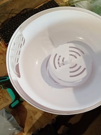 Lifewit XXL macskaalomtartó virágcserép formában, fehér, szénszűrővel és lapáttal, 48x48x50 cm — foltos felület (állapot: lásd a 2. képet) 3